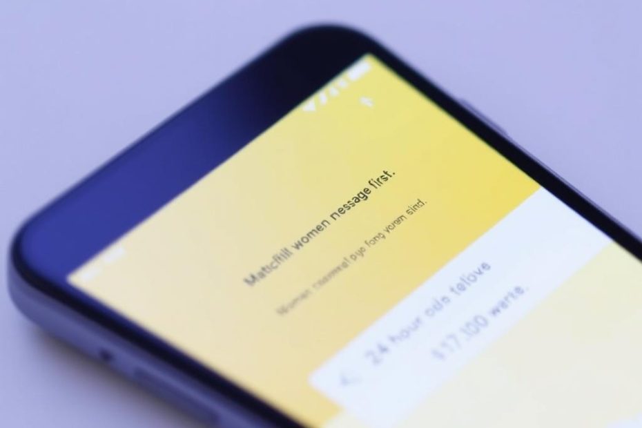 Bumble dating app interface showing the women-message-first feature
